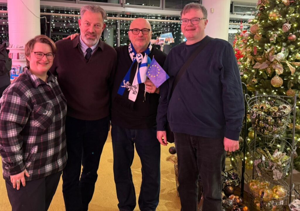 Anja Hagge (Beisitzerin LP), Stadtpräsident Henning Schumann, Spyridion Alslanidis (Vorsitzender LP) und Markus Hagge (Kassierer LP)